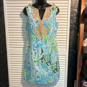 Lilly Pulitzer Blue and Green Mini Dress